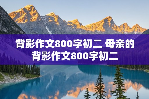 背影作文800字初二 母亲的背影作文800字初二