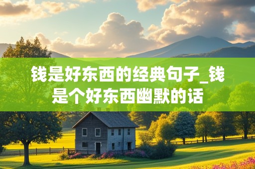 钱是好东西的经典句子_钱是个好东西幽默的话