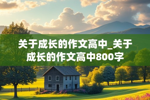 关于成长的作文高中_关于成长的作文高中800字