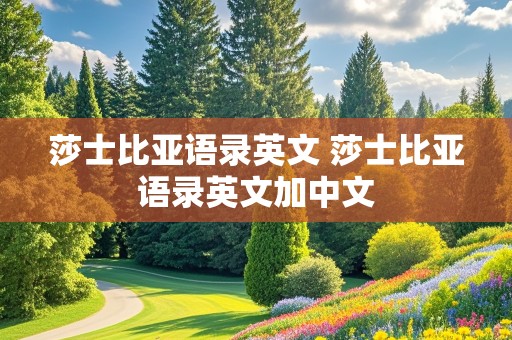 莎士比亚语录英文 莎士比亚语录英文加中文