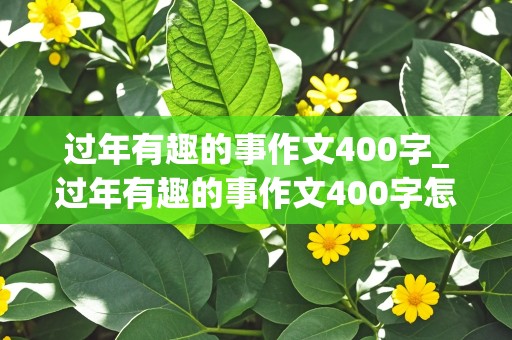 过年有趣的事作文400字_过年有趣的事作文400字怎么写