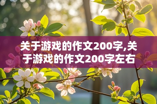 关于游戏的作文200字,关于游戏的作文200字左右