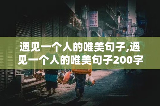 遇见一个人的唯美句子,遇见一个人的唯美句子200字