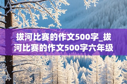 拔河比赛的作文500字_拔河比赛的作文500字六年级