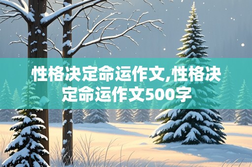 性格决定命运作文,性格决定命运作文500字