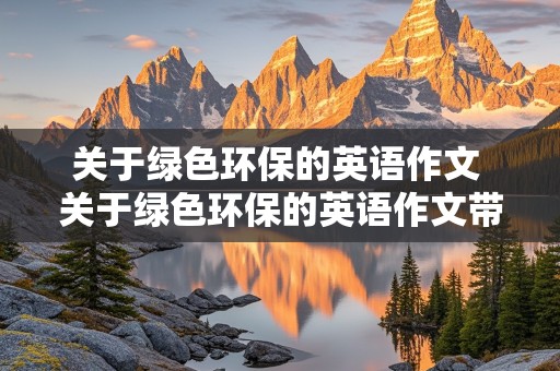 关于绿色环保的英语作文 关于绿色环保的英语作文带翻译