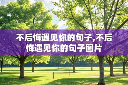 不后悔遇见你的句子,不后悔遇见你的句子图片