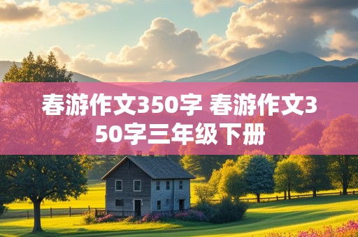 春游作文350字 春游作文350字三年级下册