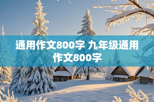 通用作文800字 九年级通用作文800字