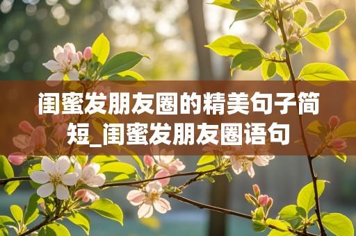 闺蜜发朋友圈的精美句子简短_闺蜜发朋友圈语句