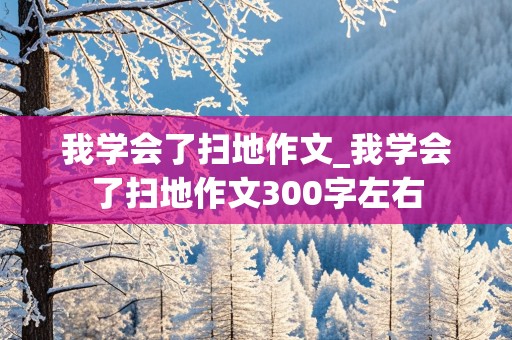 我学会了扫地作文_我学会了扫地作文300字左右