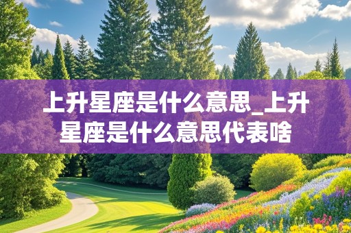 上升星座是什么意思_上升星座是什么意思代表啥