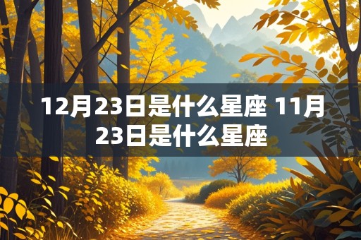 12月23日是什么星座 11月23日是什么星座