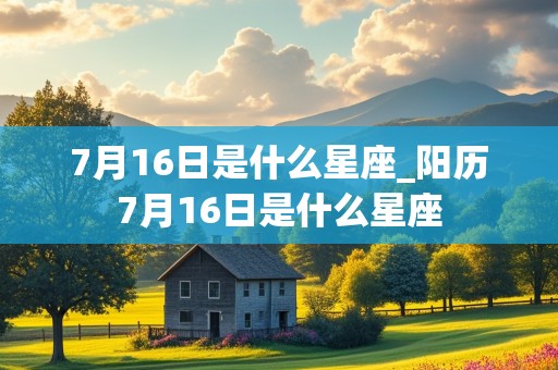 7月16日是什么星座_阳历7月16日是什么星座