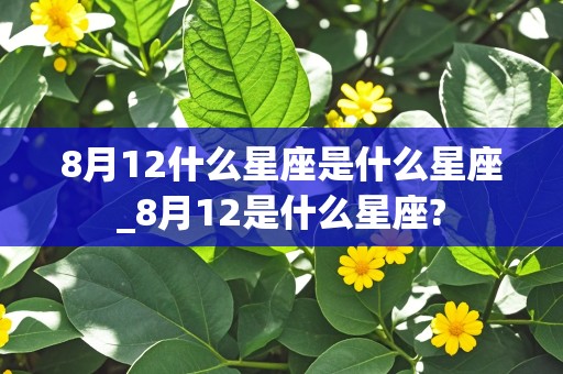 8月12什么星座是什么星座_8月12是什么星座?