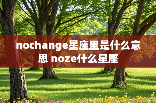 nochange星座里是什么意思 noze什么星座