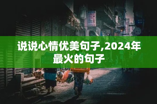 说说心情优美句子,2024年最火的句子