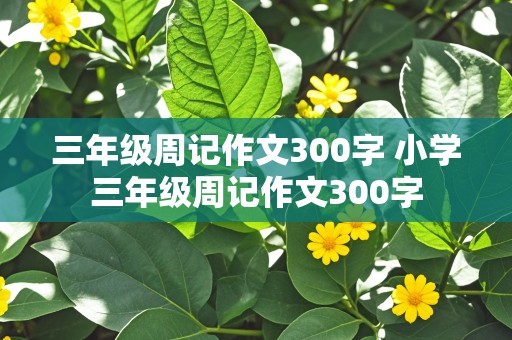 三年级周记作文300字 小学三年级周记作文300字