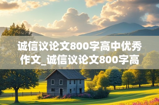 诚信议论文800字高中优秀作文_诚信议论文800字高中优秀作文素材