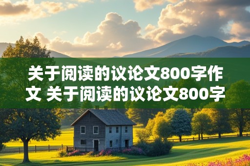 关于阅读的议论文800字作文 关于阅读的议论文800字作文高中