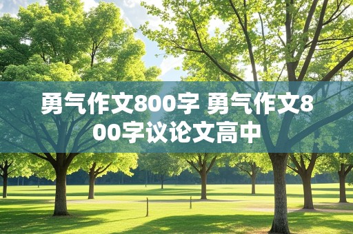 勇气作文800字 勇气作文800字议论文高中