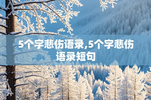 5个字悲伤语录,5个字悲伤语录短句