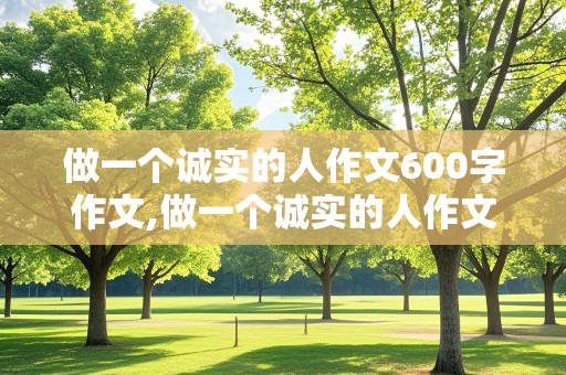 做一个诚实的人作文600字作文,做一个诚实的人作文600字作文议论文