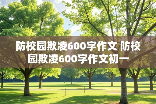 防校园欺凌600字作文 防校园欺凌600字作文初一