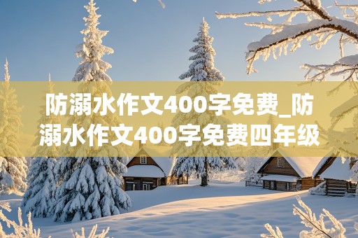 防溺水作文400字免费_防溺水作文400字免费四年级