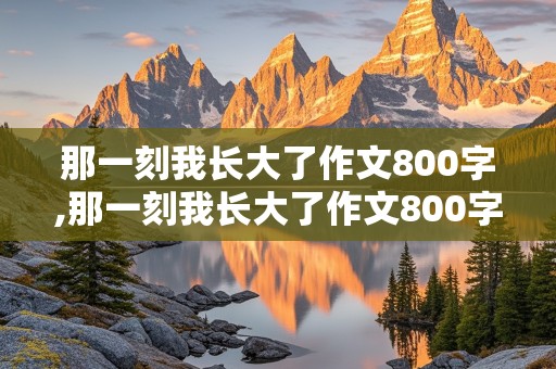 那一刻我长大了作文800字,那一刻我长大了作文800字初中