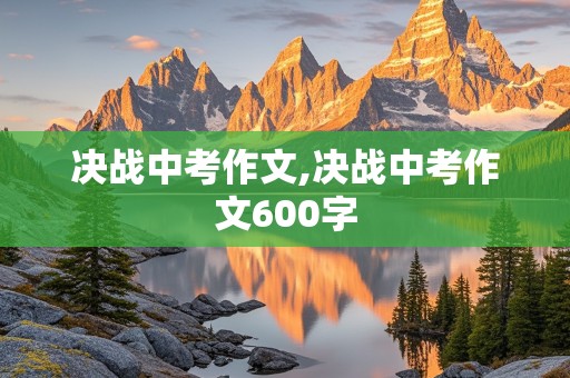 决战中考作文,决战中考作文600字