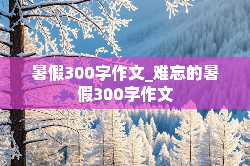 暑假300字作文_难忘的暑假300字作文