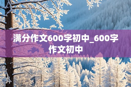 满分作文600字初中_600字作文初中