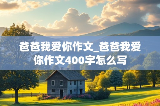 爸爸我爱你作文_爸爸我爱你作文400字怎么写