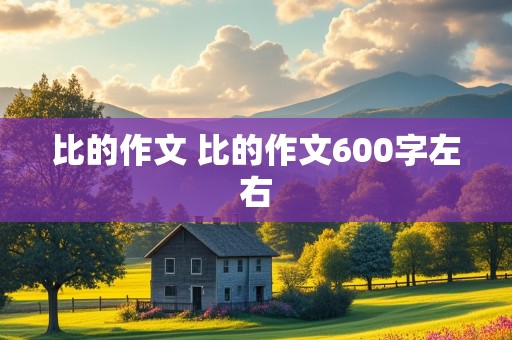 比的作文 比的作文600字左右