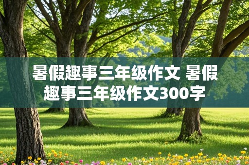 暑假趣事三年级作文 暑假趣事三年级作文300字