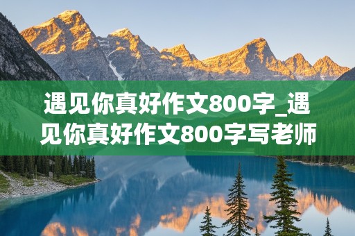 遇见你真好作文800字_遇见你真好作文800字写老师