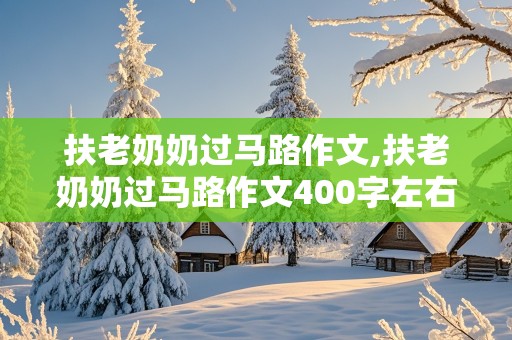 扶老奶奶过马路作文,扶老奶奶过马路作文400字左右