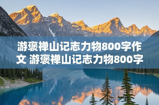 游褒禅山记志力物800字作文 游褒禅山记志力物800字作文结合身边事情写作文