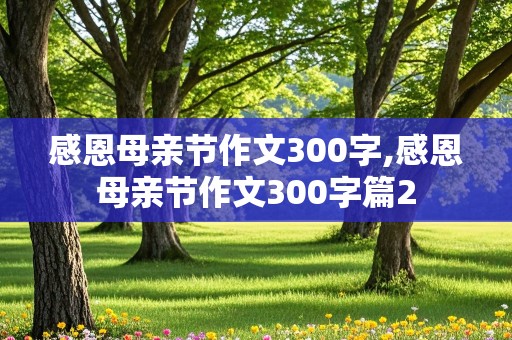 感恩母亲节作文300字,感恩母亲节作文300字篇2