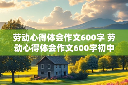 劳动心得体会作文600字 劳动心得体会作文600字初中