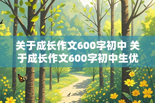 关于成长作文600字初中 关于成长作文600字初中生优秀作文