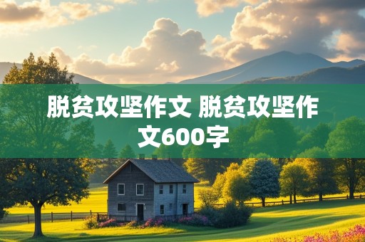 脱贫攻坚作文 脱贫攻坚作文600字