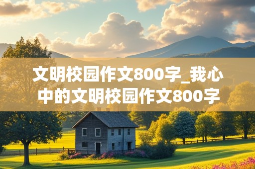 文明校园作文800字_我心中的文明校园作文800字