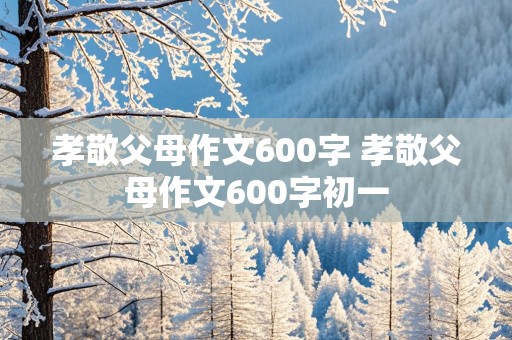 孝敬父母作文600字 孝敬父母作文600字初一