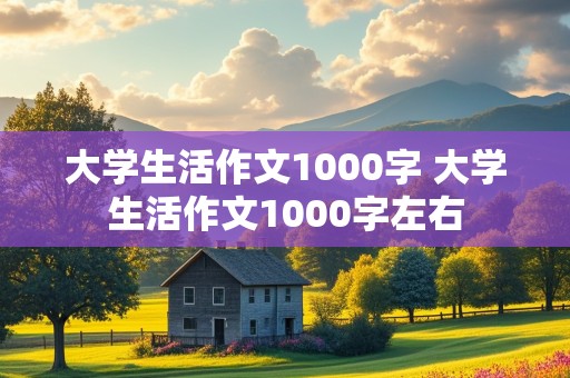 大学生活作文1000字 大学生活作文1000字左右