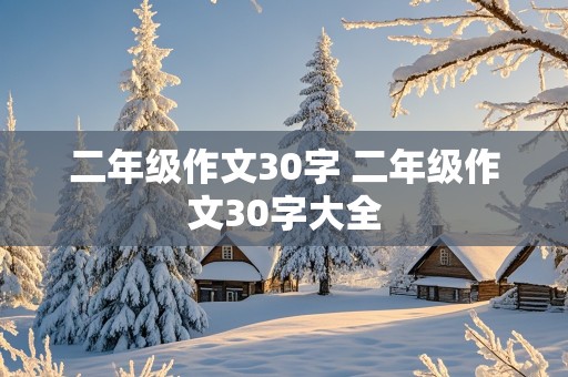 二年级作文30字 二年级作文30字大全