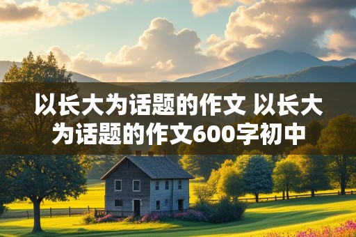 以长大为话题的作文 以长大为话题的作文600字初中