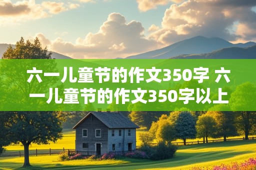 六一儿童节的作文350字 六一儿童节的作文350字以上