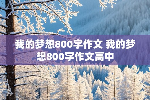 我的梦想800字作文 我的梦想800字作文高中